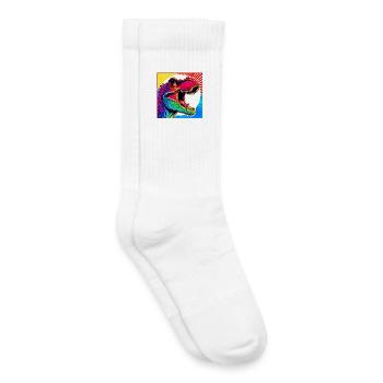 dinosaure - Chaussettes de tennis bio enfant - blanc - Droite