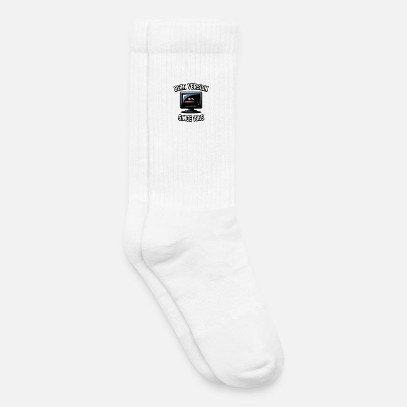 Retro Computer Fortschritt Design - Kinder Tennissocken - Weiß