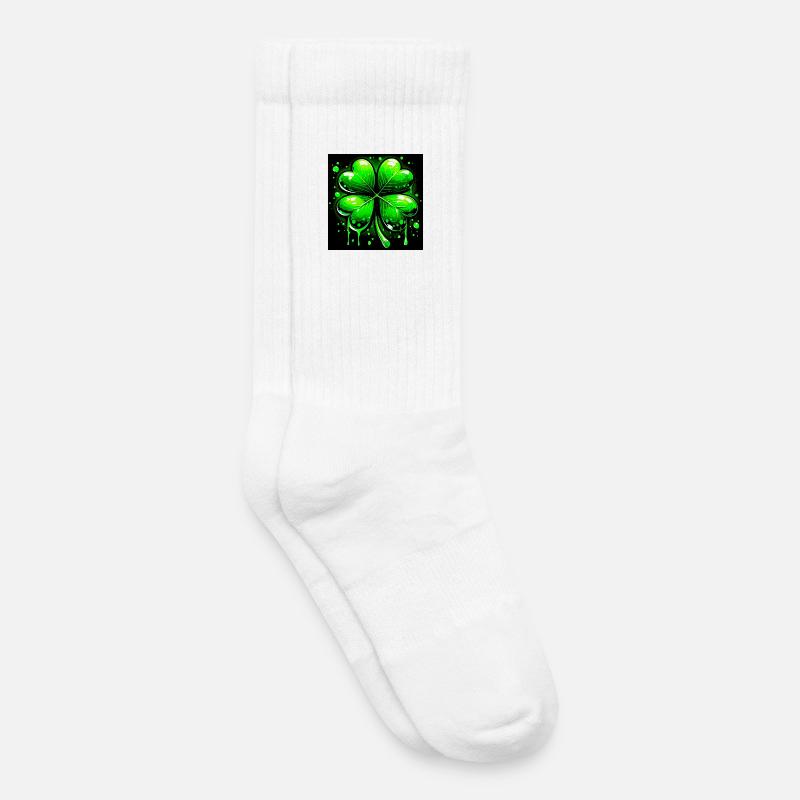 Vierblättriges Kleeblatt - Kinder Tennissocken - Weiß