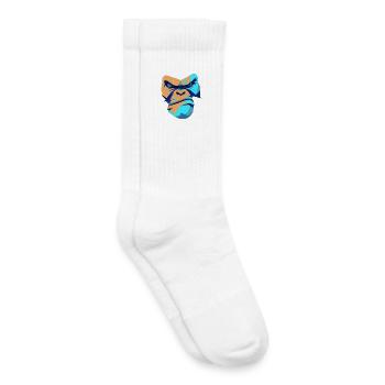 Imprimé imprété Gorille Bleu Devant - Chaussettes de tennis bio enfant - blanc - Droite