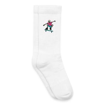 Neon skeleton grinds on inline skates - Kids Tennis Socks - white - Right