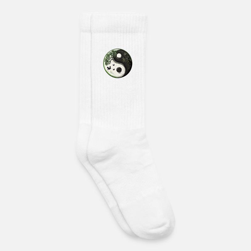 Yin and Yang Nature Version :) - Kinder Tennissocken - Weiß