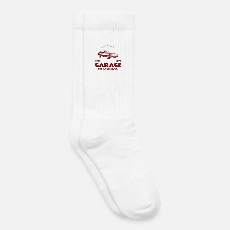 Custom Oldtimer – Garage Los Angeles - Kinder Tennissocken - Weiß