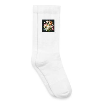 Élégante composition de fleurs pastel de maîtres anciens - Chaussettes de tennis bio enfant - blanc - Droite