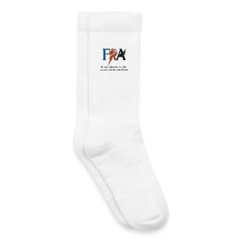 Design avec portrait de lion et esthétique - Chaussettes de tennis bio enfant - blanc - Droite