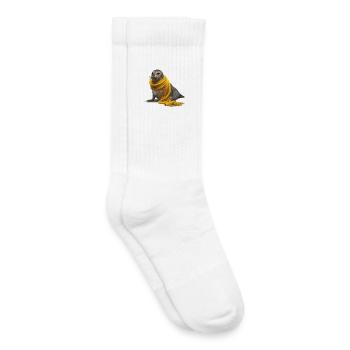 Niedlicher Seehund mit gelbem Schal - Kinder Tennissocken - Weiß - Rechts