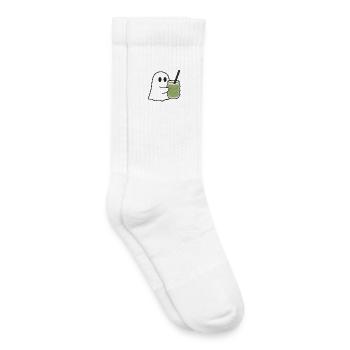 Sweet spirit with matcha latte in a trendy glass - Kids Tennis Socks - white - Right