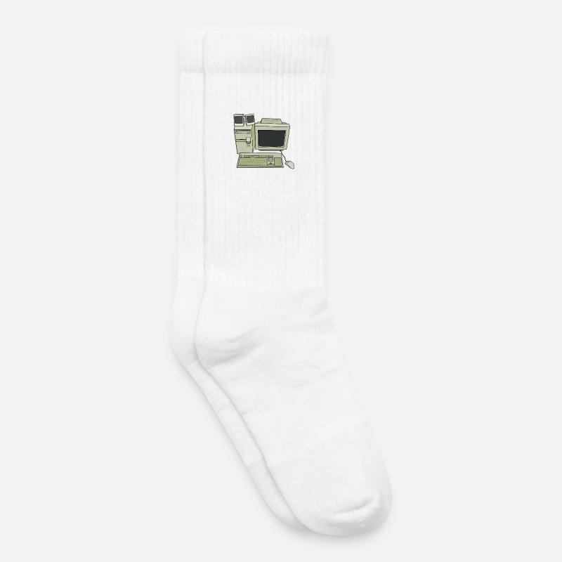 Retro Computer Desk Einrichtung - Kinder Tennissocken - Weiß