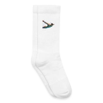 Paint Swirl Float Splash - Kids Tennis Socks - white - Right