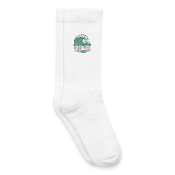 Ride Tide – Surf Wave Design - Kids Tennis Socks - white - Right