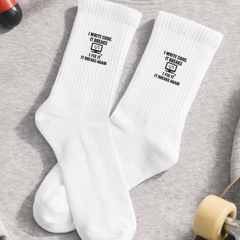 I Write Code – Funny Programmer T-Shirt Kids Tennis Socks