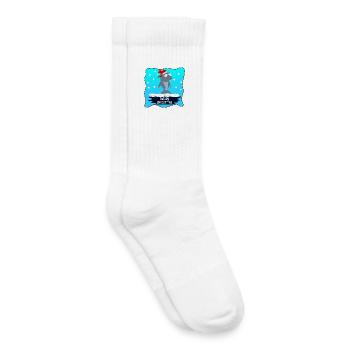 MERRY CHRISTMAS WISHES SHARK - Kids Tennis Socks - white - Right