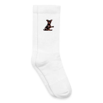 Sprich mit der Pfote Zwergpinscher Pinscher Minpin - Kinder Tennissocken - Weiß - Rechts