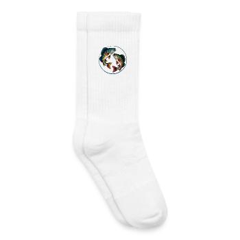 Deux perchoirs de saut - Chaussettes de tennis bio enfant - blanc - Droite