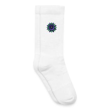Purple Green Blossom - Kids Tennis Socks - white - Right