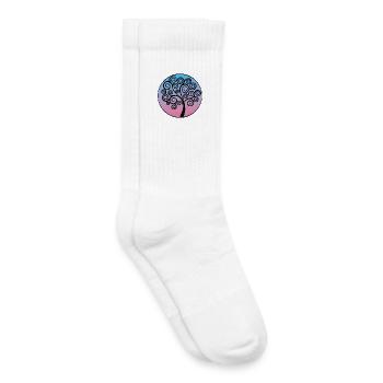 Black Spiral Tree of Life - Kids Tennis Socks - white - Right
