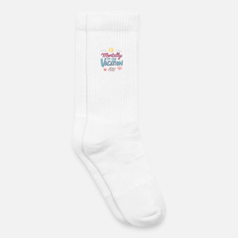 Mentally Somewhere Else Retro Design - Kinder Tennissocken - Weiß
