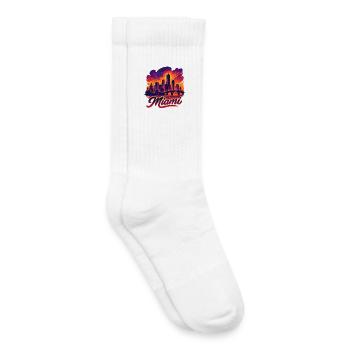 Miami City Magic City Silhouette Skyline Gift - Kids Tennis Socks - white - Right