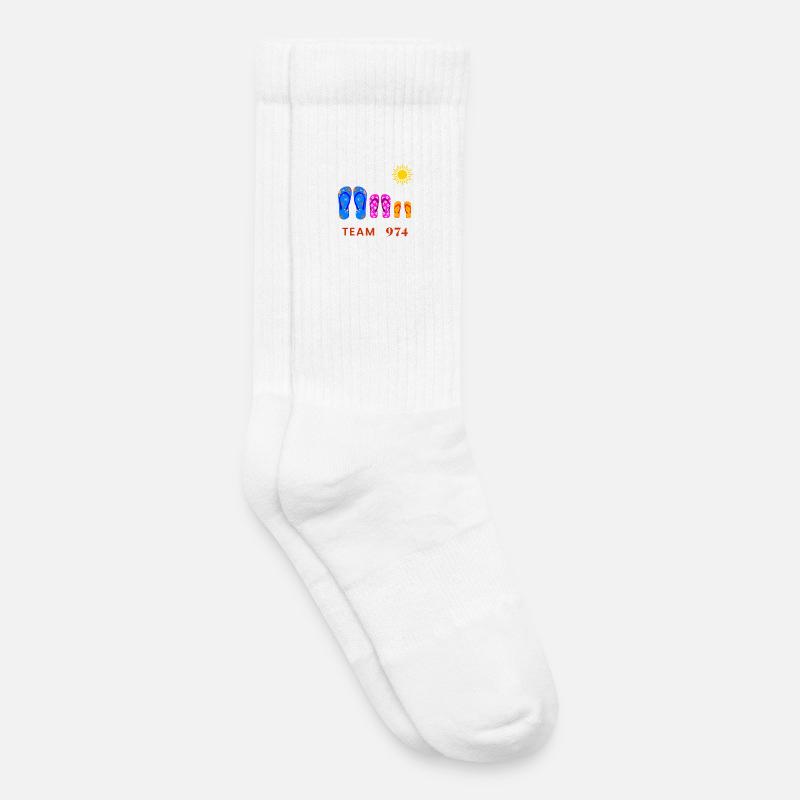 Team 974 Tropical Sun Flip Flops - Kinder Tennissocken - Weiß