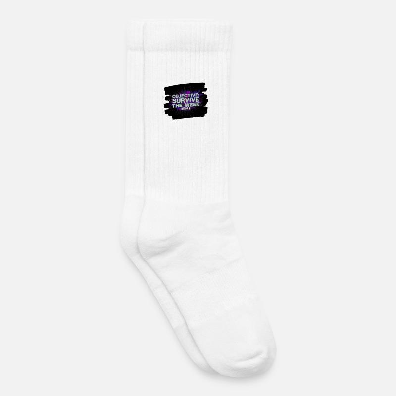 Survive Week objective - Kids Tennis Socks - white