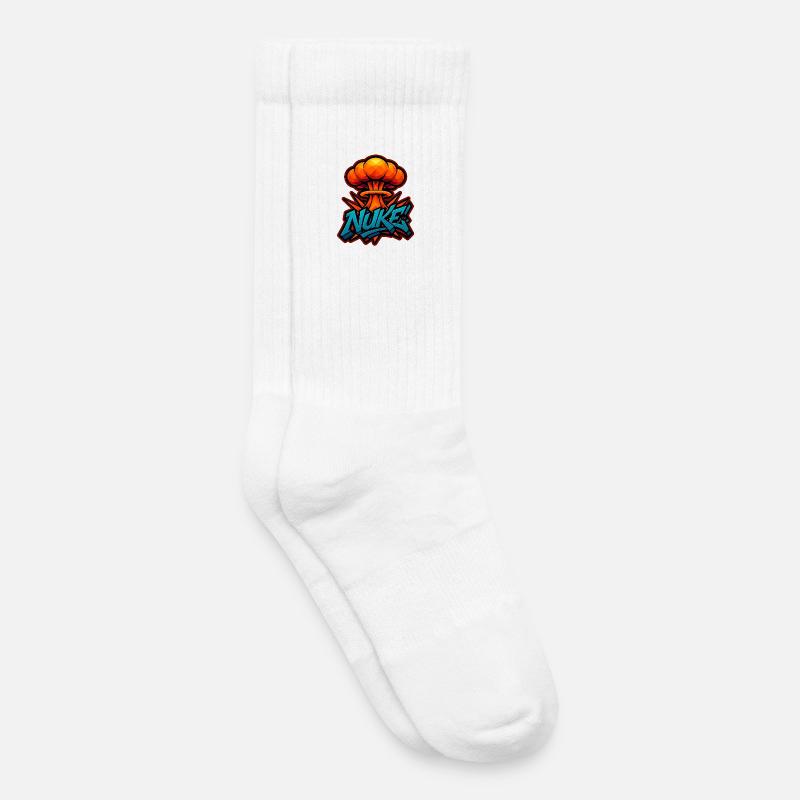 MICRO-ONDE!  - Explosion de graffitis | Design exclusif - Chaussettes de tennis bio enfant - blanc