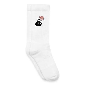 Ratte mit Schild: Liebe Alle Traue Wenigen - Kinder Tennissocken - Weiß - Rechts