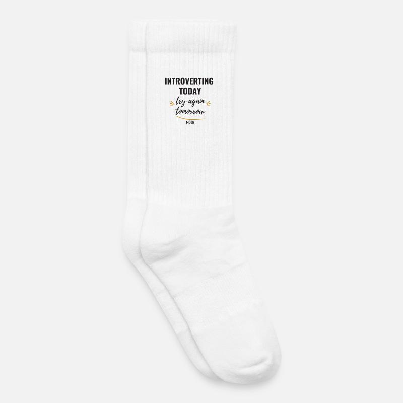 Introverting Today, Try Again Tomorrow. - Kids Tennis Socks - white