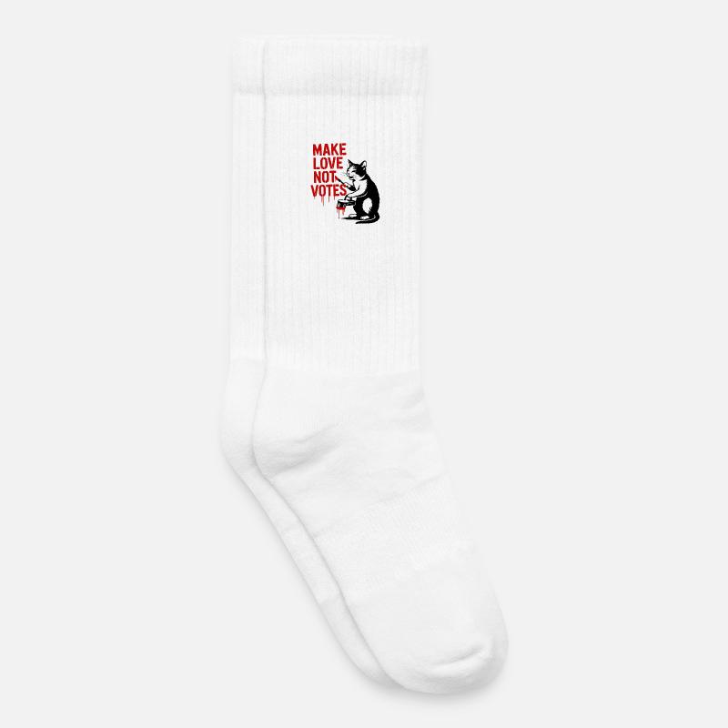 Make Love Not Votes Katze - Kinder Tennissocken - Weiß