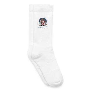 Beary Merry Christmas Santa Bear - Kids Tennis Socks - white - Right