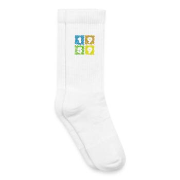 66. Geburtstag Farbige Patches since 12/1959 - Kinder Tennissocken - Weiß - Rechts
