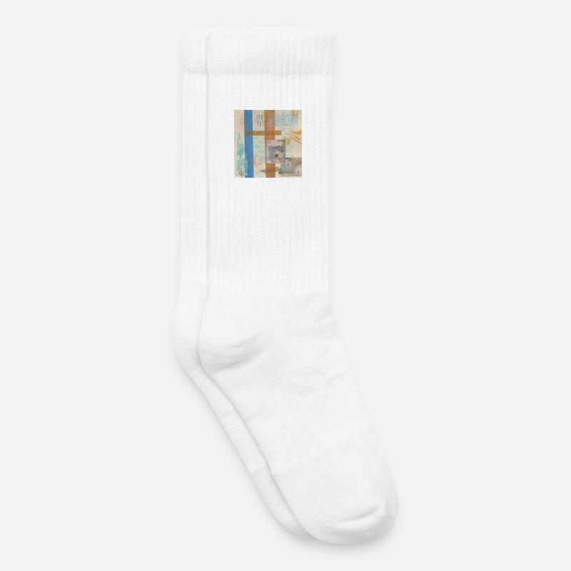 Abstrakte Collage - Kinder Tennissocken - Weiß