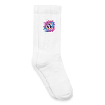 Colorful penguin in the vortex portal - Kids Tennis Socks - white - Right
