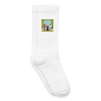 Katzen Weihnachtszauber - Kinder Tennissocken - Weiß - Rechts
