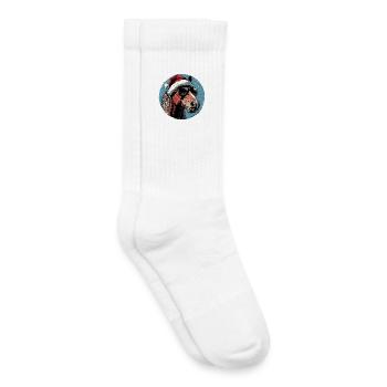 Weihnachts-Pferd mit Sonnenbrille - Kinder Tennissocken - Weiß - Rechts