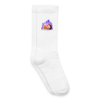 Hedgehog with pancakes and crystals - Kids Tennis Socks - white - Right