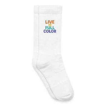 Live in Vollfarb-Typografie - Kinder Tennissocken - Weiß - Rechts