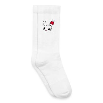 Santa Bunny Head - Kids Tennis Socks - white - Right