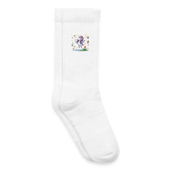 Licorne pastel avec magie de confettis - Chaussettes de tennis bio enfant - blanc - Droite