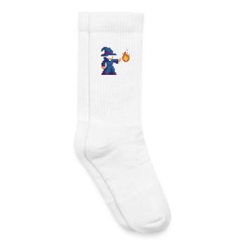Pixel Wizard and Fire - Kids Tennis Socks - white - Right