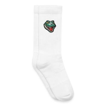 Grinning Crocodile Head - Kids Tennis Socks - white - Right