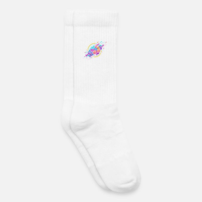 KI Brain - Kinder Tennissocken - Weiß