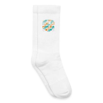 Angler Fisherman Petri Disciple Saying Fishing Funny - Kids Tennis Socks - white - Right