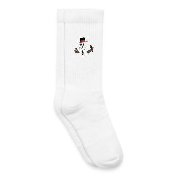Bonhomme de neige magique d’hiver avec chapeau - Chaussettes de tennis bio enfant - blanc - Droite