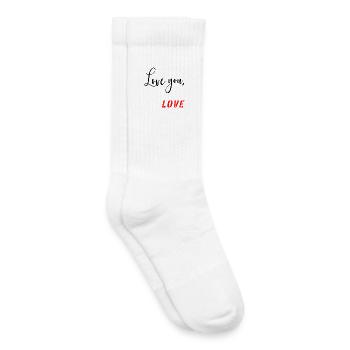 Saint-Valentin - Message d’amour - Chaussettes de tennis bio enfant - blanc - Droite