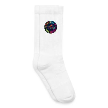 Eat Sleep Ride Repeat - Moto - Biker - Chaussettes de tennis bio enfant - blanc - Droite