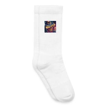 Gentleman Krokodil mit Zylinder & Champus - Kinder Tennissocken - Weiß - Rechts