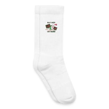 Buy High-Cry Higher: Investor, Crypto Stocks Meme - Kids Tennis Socks - white - Right