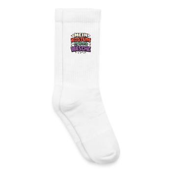 Lingerie costumée de carnaval disant cadeau drôle - Chaussettes de tennis bio enfant - blanc - Droite