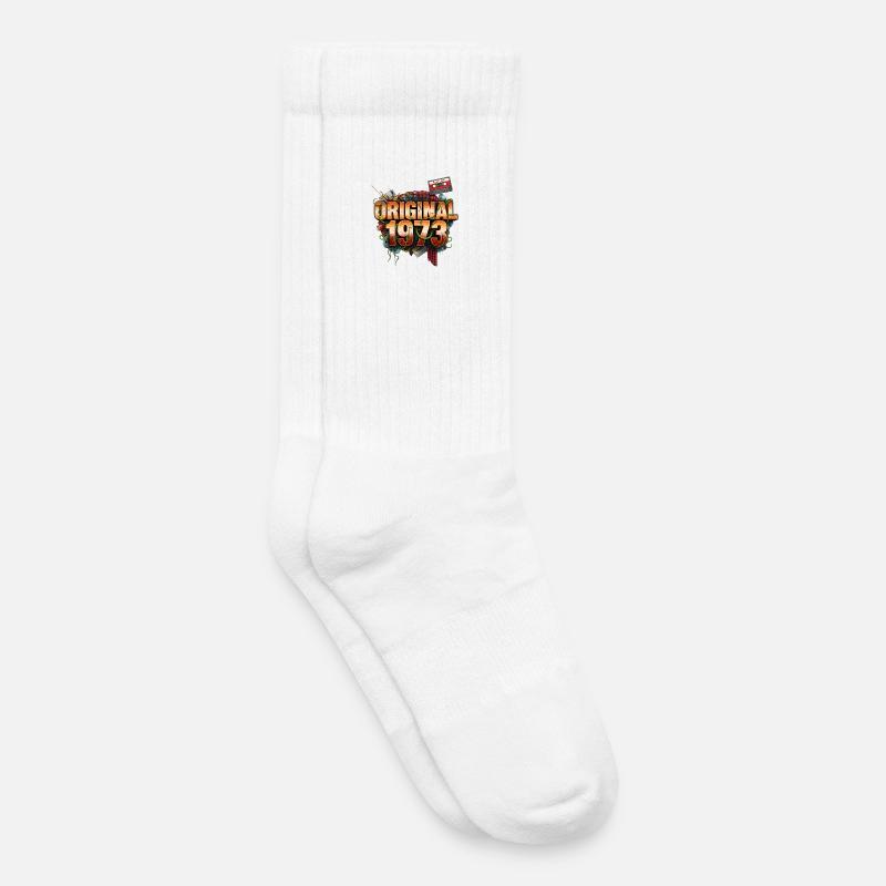 Original 1973 Retro - Kinder Tennissocken - Weiß