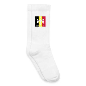 Atomium Bruxelles – Motif du Carré du Drapeau Belge - Chaussettes de tennis bio enfant - blanc - Droite